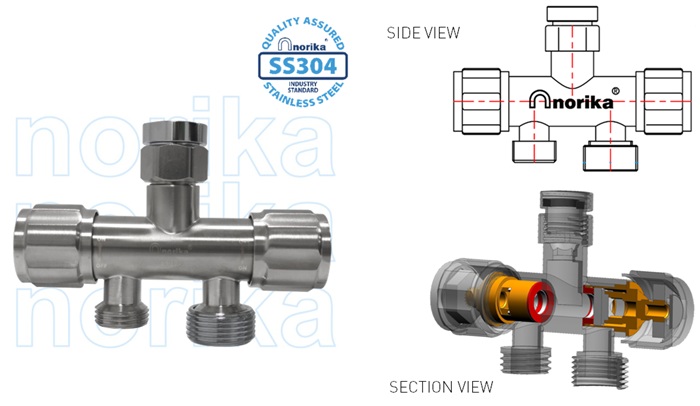 Stainless Steel 304 One to Dual Out Valve